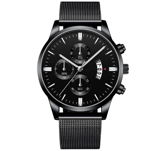Regimenwatches Men's Business Luxury Quartz Watch | Stainless Steel Mesh Band